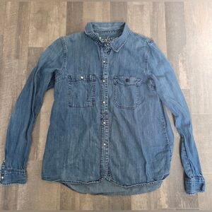 MADEWELL Boyshirt Long Sleeve Jean Shirt Size Medium